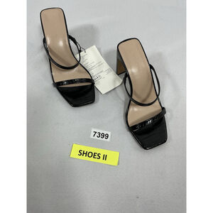 Womans NWT The Drop Slip On Mules 7 Black Square Toe Heel